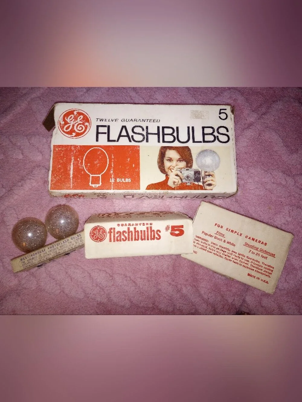 Vintage GE Flashbulbs #5 made by General Electric 10 Bulbs